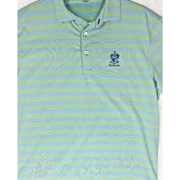 Peter Millar Golf Polo Men's Medium Southern Comfort Richland Crest Performance - Picture 2 of 12
